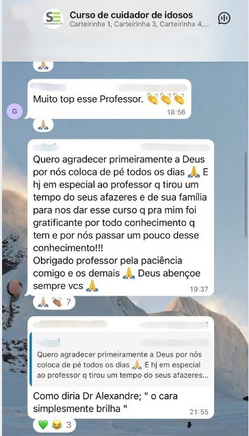 depoimento em forma de print de whatsapp