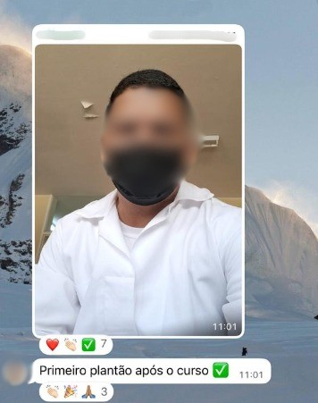 depoimento em forma de print de whatsapp